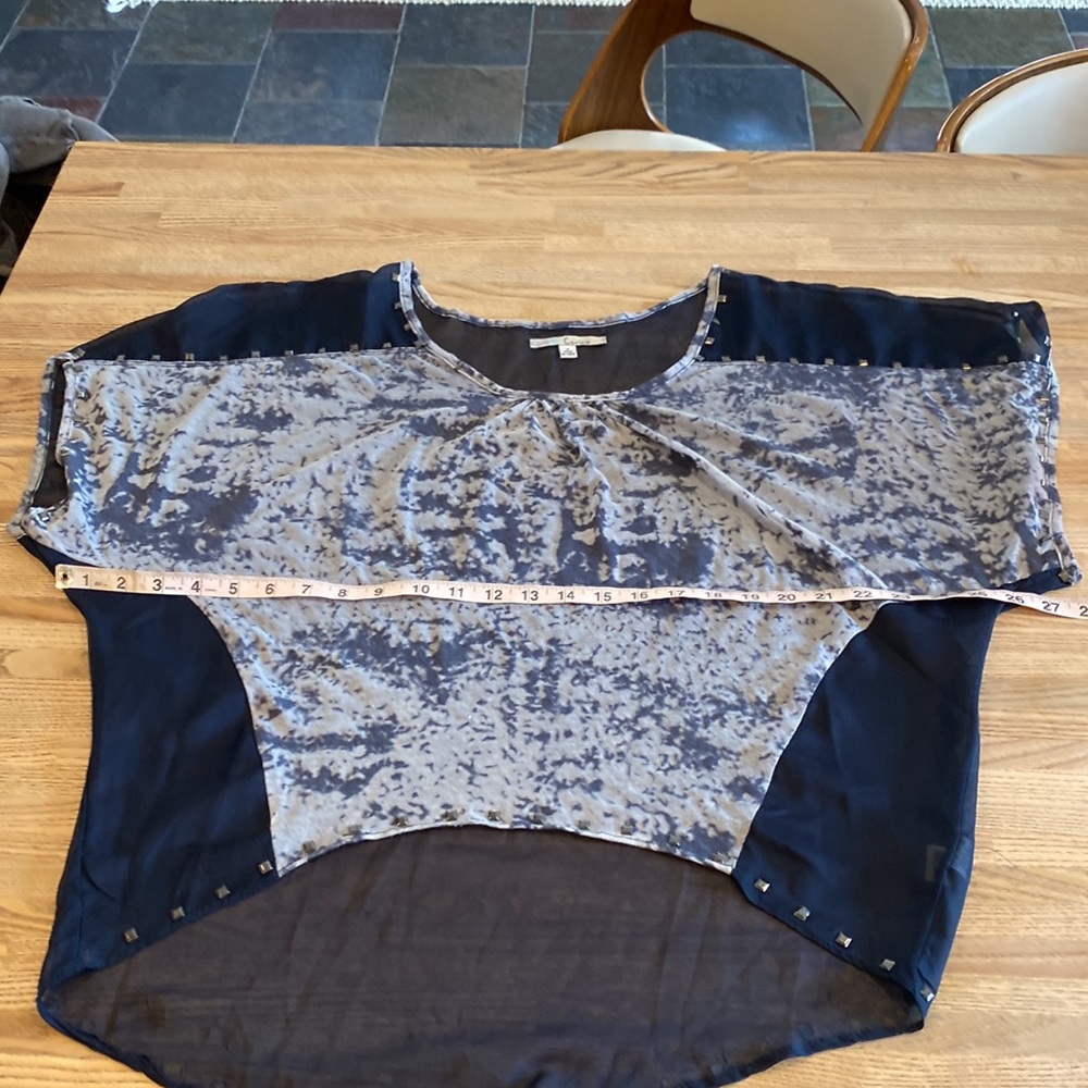 Blouse: Multi Blue-White - image 4